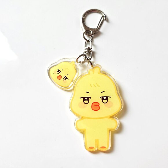 Kawaii Duck Acrylic Keychain Charm Anime Cute Yellow Chick Bag Accessory Gift - Picture 1 of 2